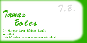 tamas bolcs business card